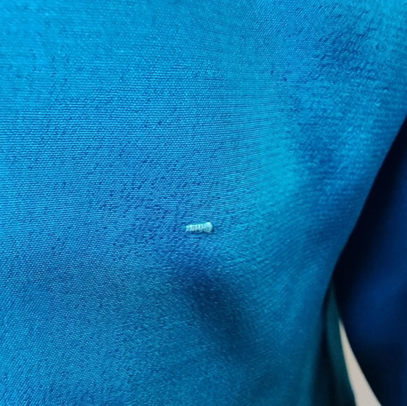 Vintage Eleanor P Brenner Silk Blouse Blue & Black Button Down Size Medium Flaws - Picture 14 of 14